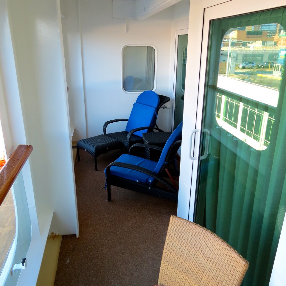 Our side balcony in the Pink Diamond Suite on the Norwegian Jewel.
