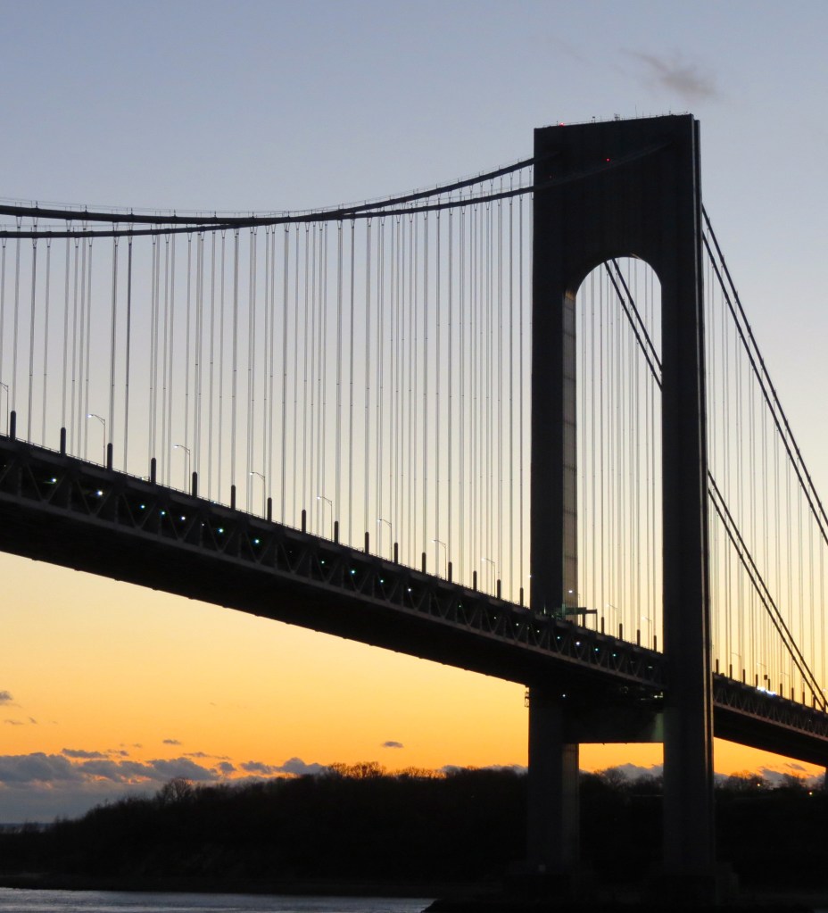 Verrazano-Narrows Bridge, New York Harbor.