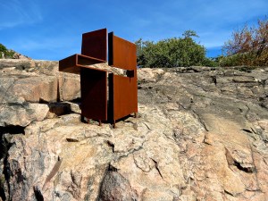 Outside the Church of the Rock in the center of Helsinki.