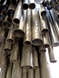 A close up shot from underneath the Sibelius Monument.