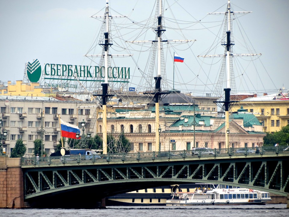 On the canal in Saint Petersburg, Russia.