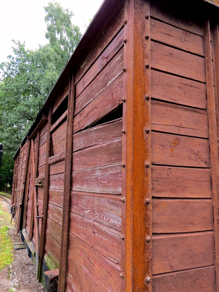 Cattle cars were used to transport prisoners into the camp.