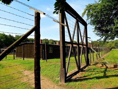 Outside the old camp, looking in from the new camp.