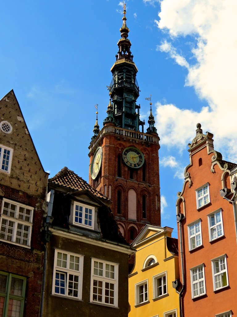 The Town Hall Tower rising about the city of Gdansk.