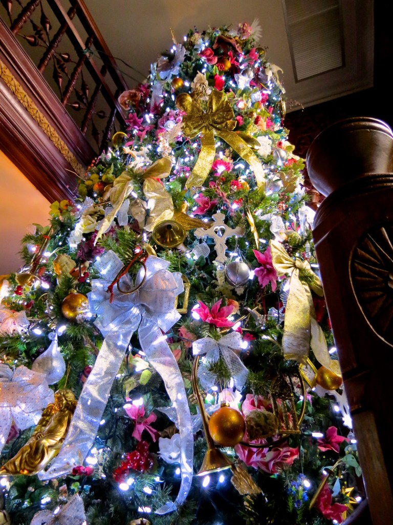 Looking up at the Foyer Christmas Tree.