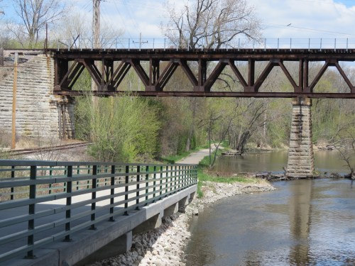 Where Bridges and Train Trestles Meet. One of the spots where the Fox River Trail and Illinois Prairie Path link.
