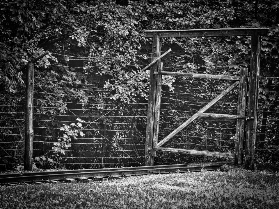 The train gate at Museum Stutthof, Poland, August 2013.