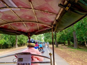 On the road in our tuk-tuk.