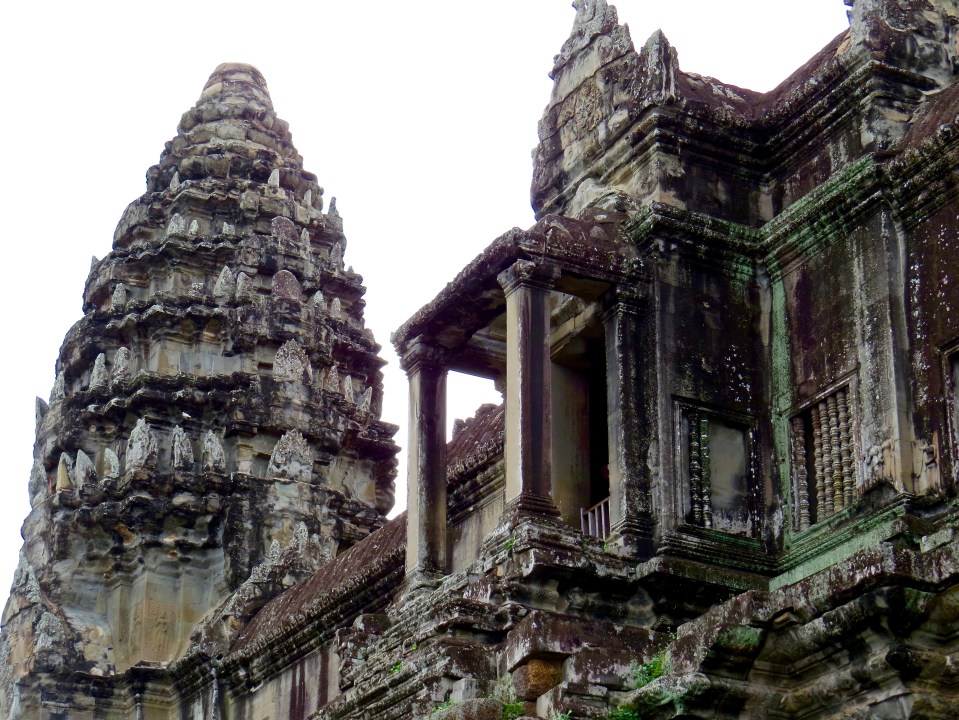 One of the Angkor Wat towers and balconies.