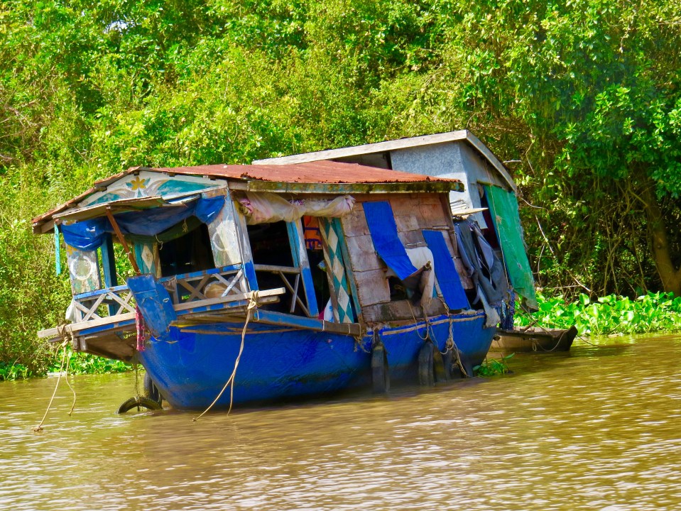 One of many floating homes on Tonle Sap Lake.