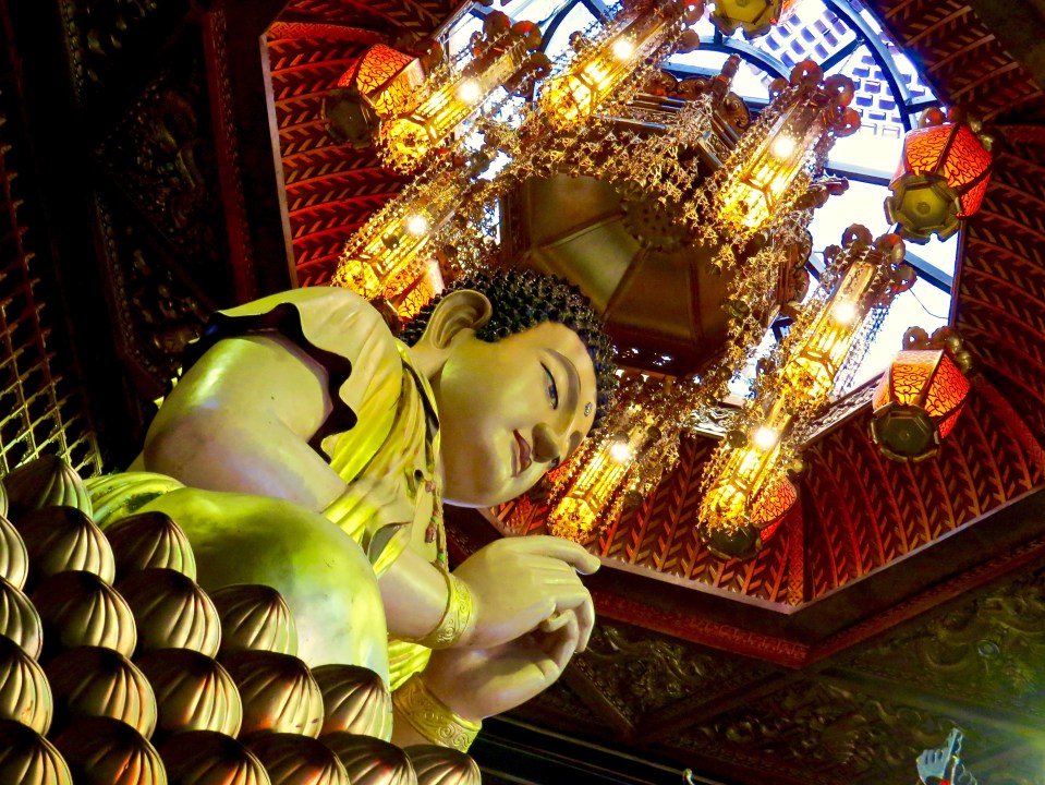 Inside one of the Buddhist temples in Ho Chi Minh City.