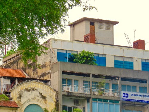 The top of the old U.S. Embassy where the last helicopter flew people to safety during the fall of Saigon.