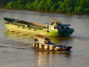 Along the Saigon River.
