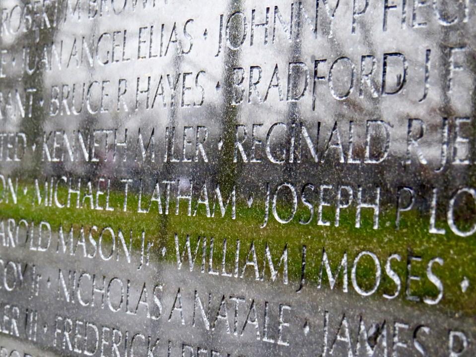 Reflecting stone at the Vietnam Memorial.