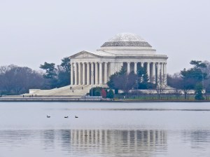 The Jefferson Memorial from across the Tidal Basin.