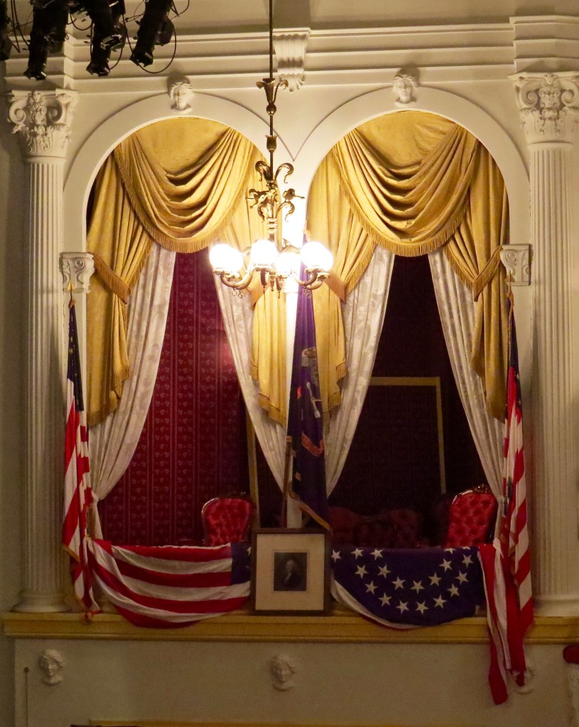 The Presidential Box inside Ford's Theatre.