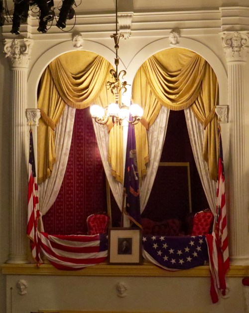 The Presidential Box inside Ford's Theatre.