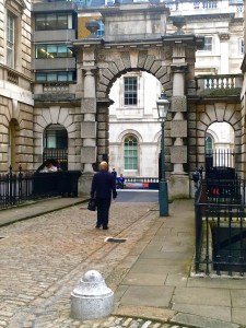 Michael at one of the gates at Somerset House.