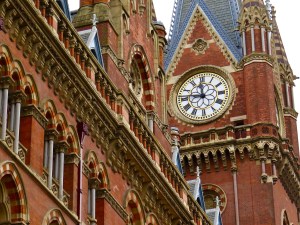 The restored clock at St. Pancras.