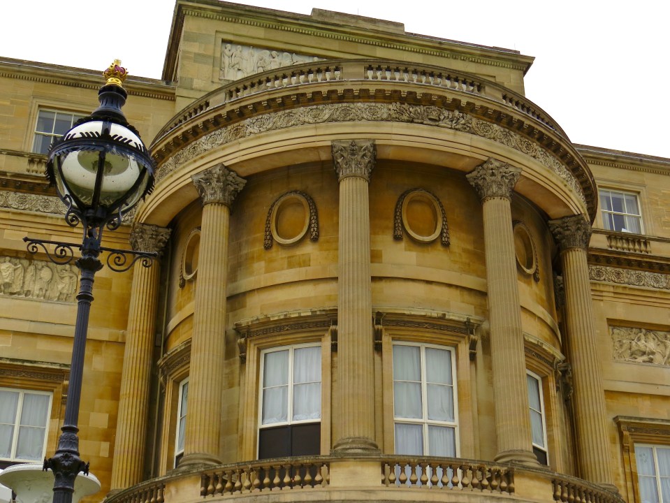 The back, or garden side of Buckingham Palace.