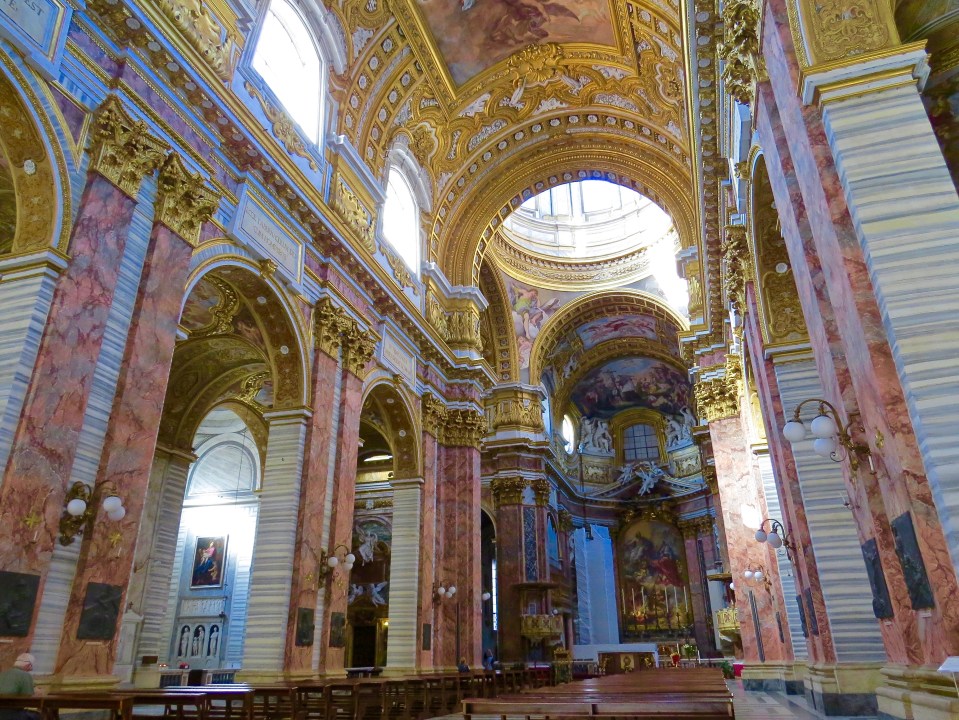 The breathtaking interior of Basilica dei SS Ambrogio E Carlo.