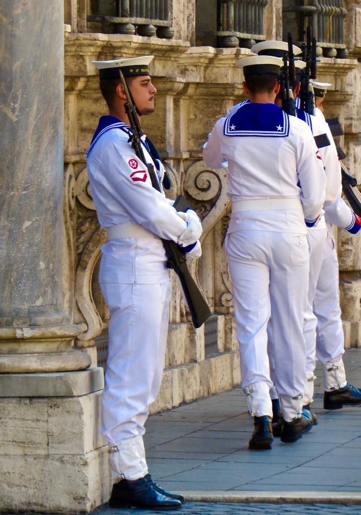 The changing of the guard at the Palazzo Madama.