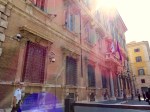 The sun casting its rays on the Palazzo Madama.