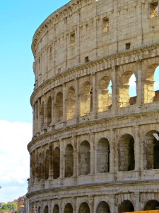 Outside the Colosseum.