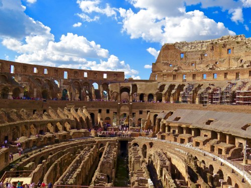 Inside the Colosseum.