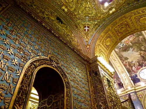 Ornate Walls and Ceiings inside St. John's Co-Cathedral.