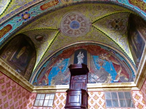 Frescoes in the refectory at Carmelite Priory.