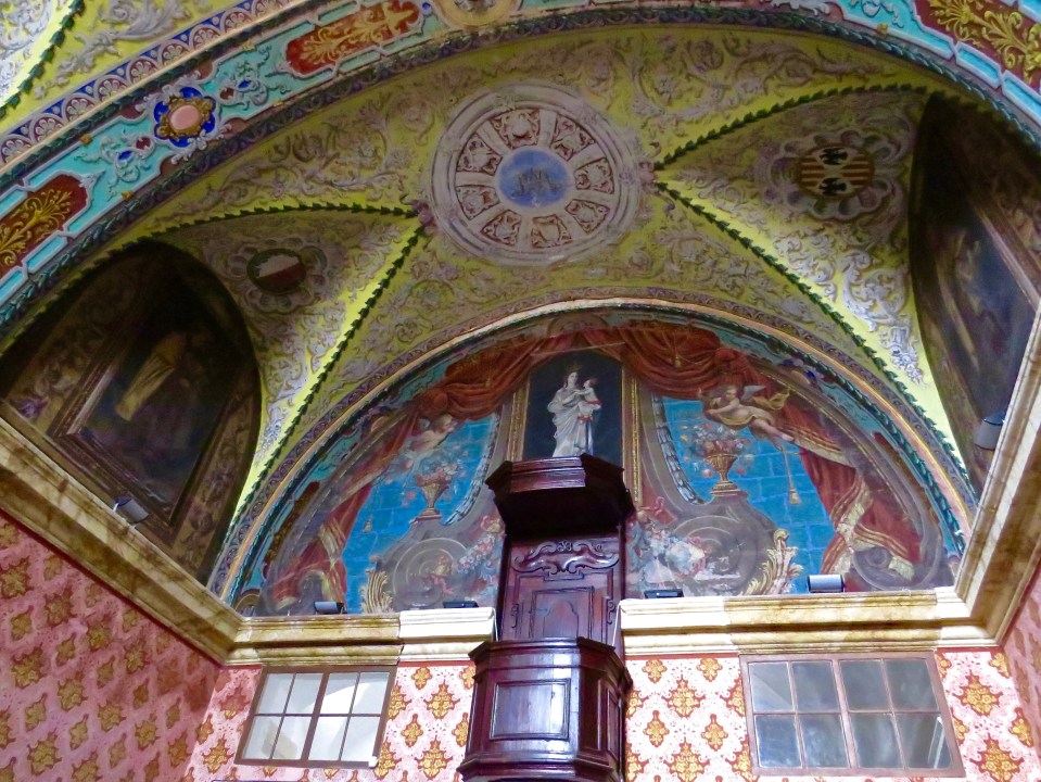 Frescoes in the refectory at Carmelite Priory.