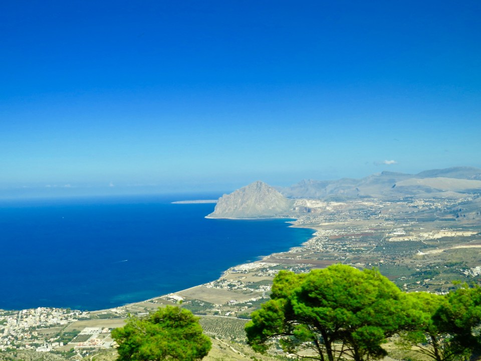 The view of the Mediterranean as we climbed Mount Erice.