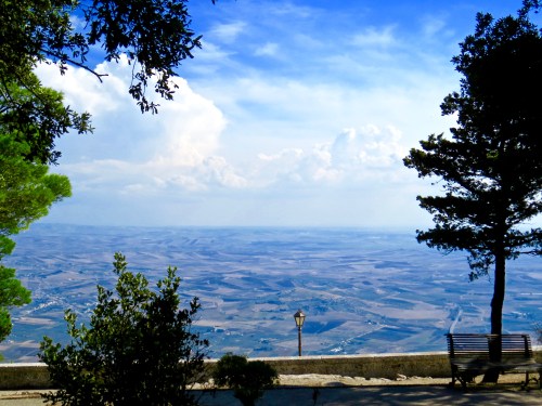 A view of Sicily from the top of Mount Erice.