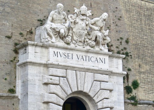 Above the entrance to the Vatican Museum.