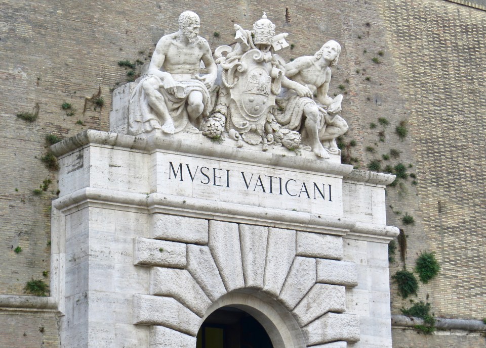 Above the entrance to the Vatican Museum.