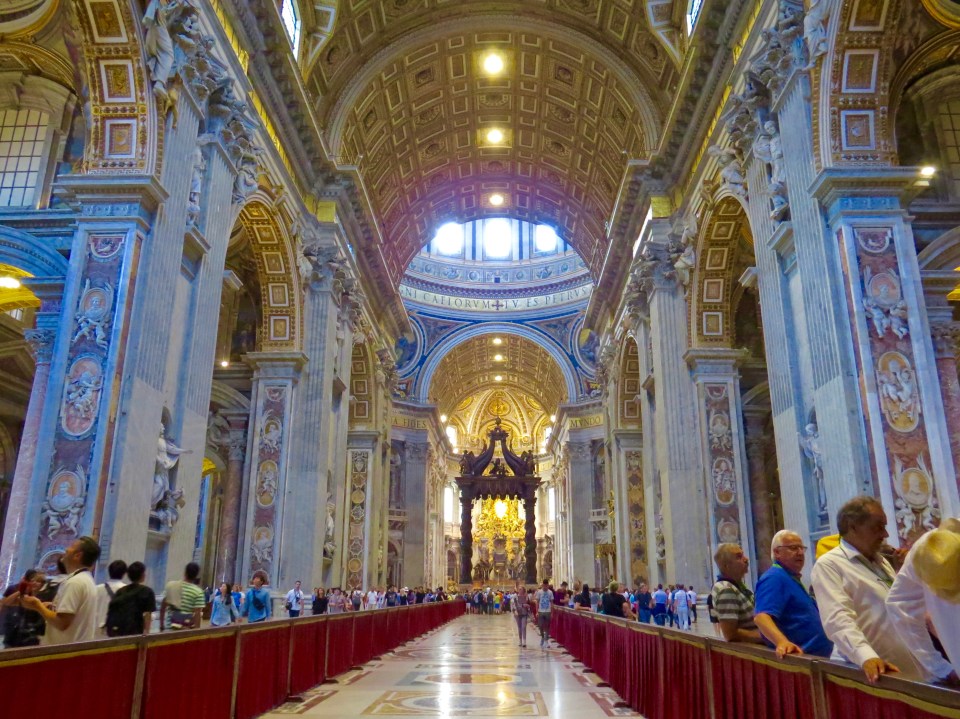The stunning interior of St. Peter's Basilica.