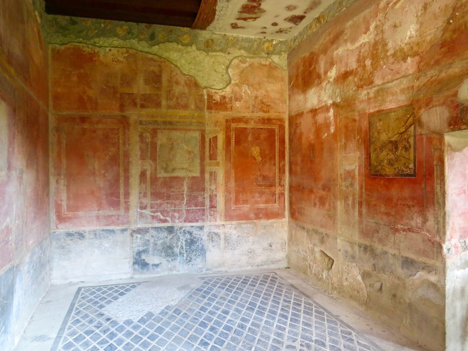 One of the more complete, excavated rooms in Pompeii.