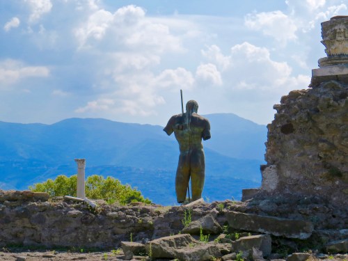 Standing guard over the ruins of Pompeii.