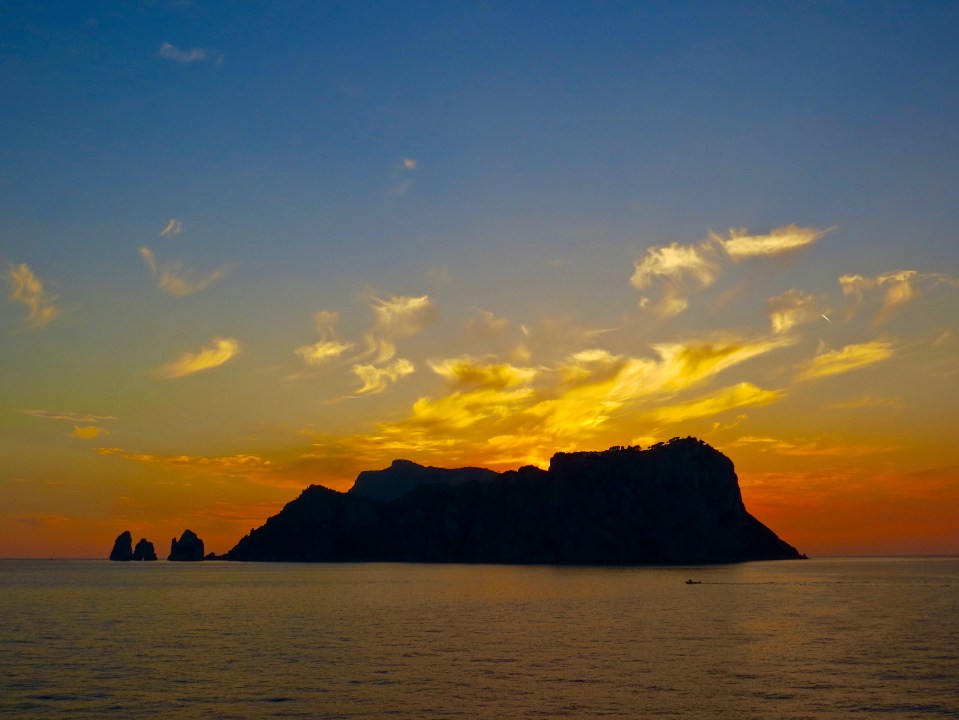 Stunning Sunset as we sailed from Sorrento.