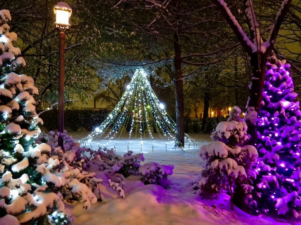 One of two light & bead trees I created from scratch.